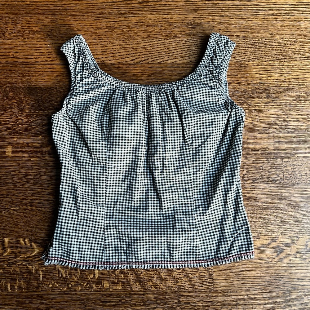 •Sold• Juicy Couture Gingham Top, Y2K Vintage Checkered Prairie Blouse - Picture 7 of 7